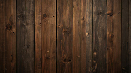 Obraz premium Fond de planche de bois marron foncé, papier peint. Vieux fond en bois texturé foncé grunge, la surface de la vieille texture de bois brun, vue de dessus lambris en bois de pin brun. 