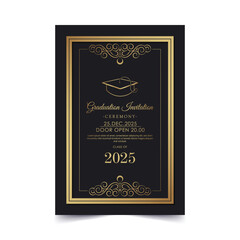 Elegant dark graduation invitation template
