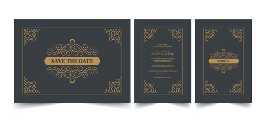 Elegant classic wedding invitation card