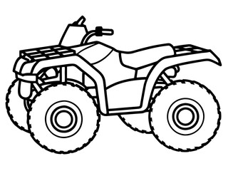 Black ATV on White Background - Vector Art Illustration