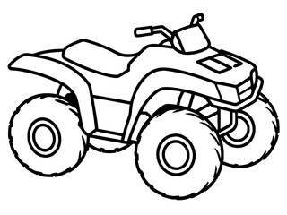 Black ATV on White Background - Vector Art Illustration