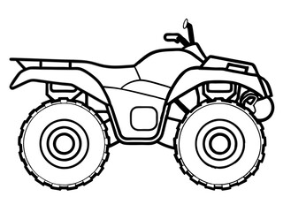Black ATV on White Background - Vector Art Illustration