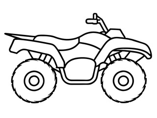 Black ATV on White Background - Vector Art Illustration