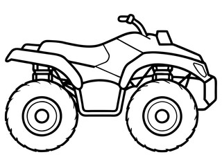 Black ATV on White Background - Vector Art Illustration