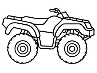 Black ATV on White Background - Vector Art Illustration