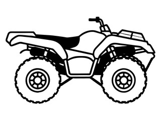 Black ATV on White Background - Vector Art Illustration