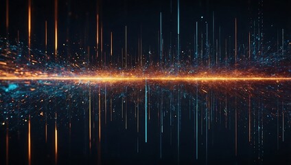 Modern technology and data visualized through abstract light particles