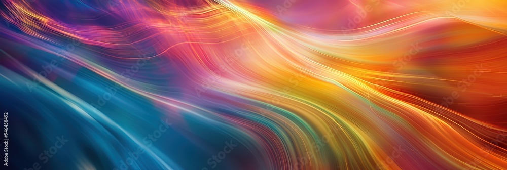 Canvas Prints vivid abstract colorful swirl art - dynamic digital wave and light effects