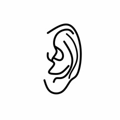 Human ear line art vector illustration isolated on white 