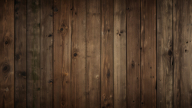 Fond de planche de bois marron fonc&eacute;, papier peint. Vieux fond en bois textur&eacute; fonc&eacute; grunge, la surface de la vieille texture de bois brun, vue de dessus lambris en bois de pin brun.	