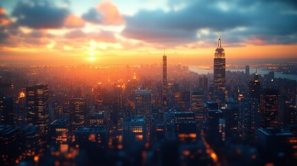 Manhattan Skyline at Sunset