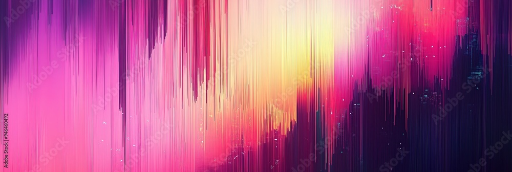 Poster abstract vertical color lines in vibrant gradient with glowing light effects