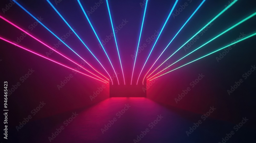 Aufkleber dynamic laser show: multi-colored lasers moving rapidly in different directions create an exciting a