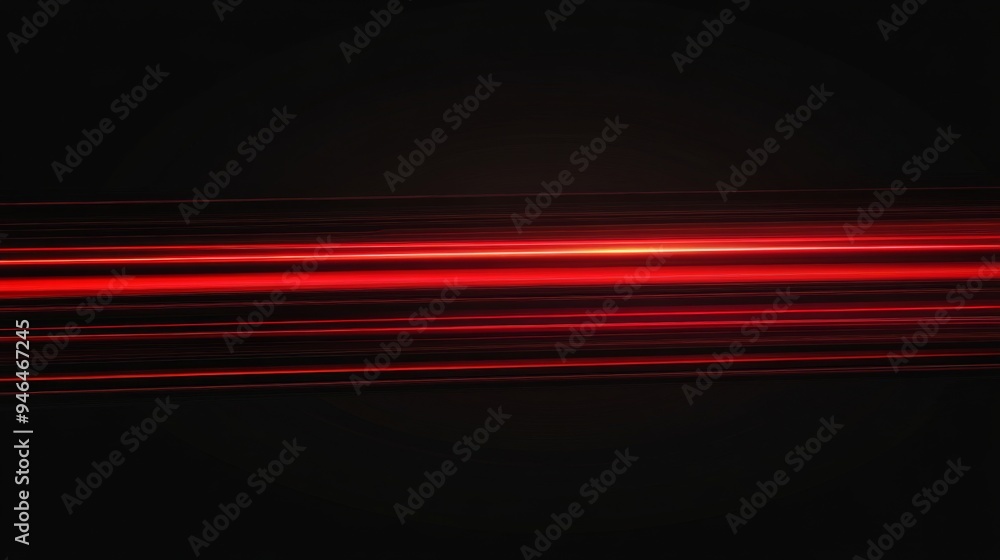 Poster red glowing light effect on a black background, horizontal lines with gradient and speed lines for d