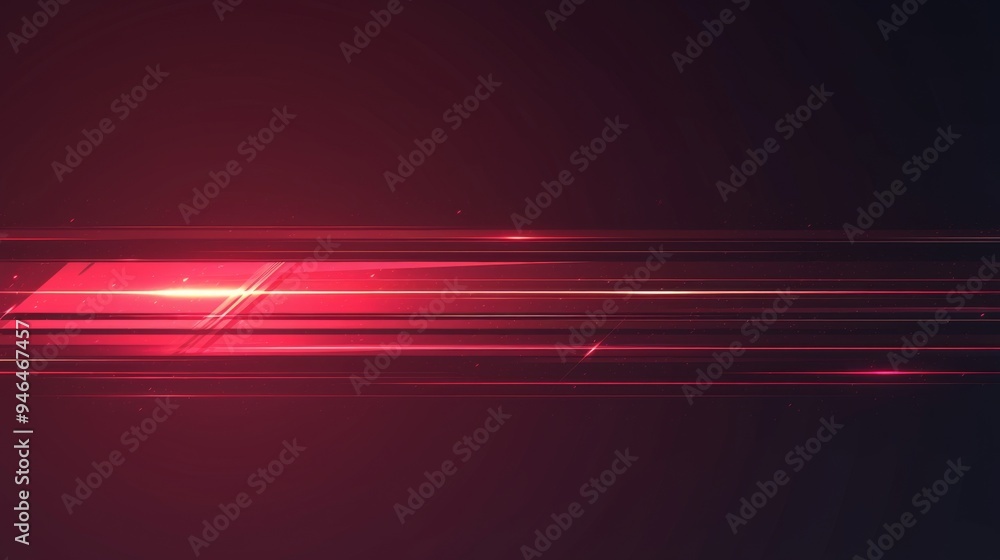 Aufkleber red glowing light effect on a black background, horizontal lines with gradient and speed lines for d