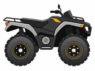 Black ATV on White Background Vector Art Illustration