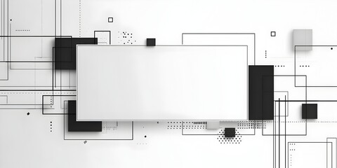 Minimalist Black Line Frame with Simple Geometric Shapes at the Corners  Ideal for Modern Designs and Classic Simple Line Frames Set on White