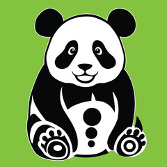 Fototapeta premium Vectorize Panda As a frame for decorate