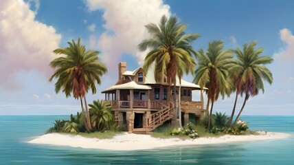 Fototapeta premium beach with palm trees