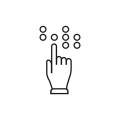 Tactile Alphabet Braille icon design, isolated on white background, vector illustration