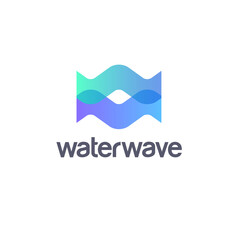 Vector logo design template. Water waves sign.