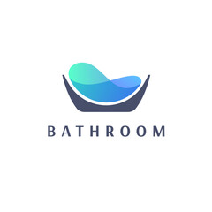 Vector logo design template. Bath tub sign. 