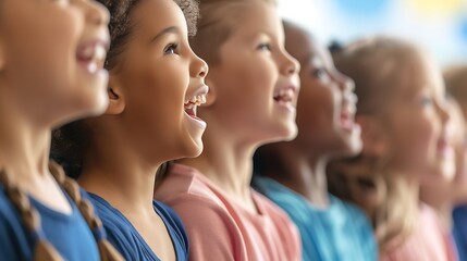 Fototapeta premium elementary school choir practice : Generative AI