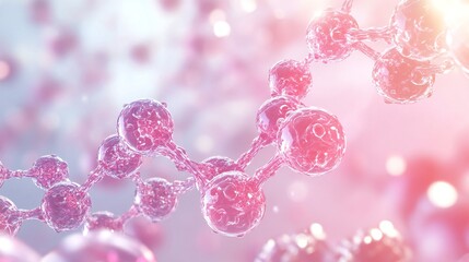 3D render of the collagen molecule, focusing on its triple-helix structure vital for skin integrity.