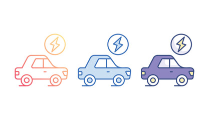 Fototapeta premium Electric Car icon design with white background stock illustration