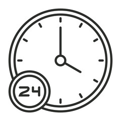 Working hours icon, co-working symbol outline icon, editable vector illustration and transparent graphic element. Isolated on white background