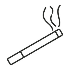 Cigarette icon, co-working symbol outline icon, editable vector illustration and transparent graphic element. Isolated on white background