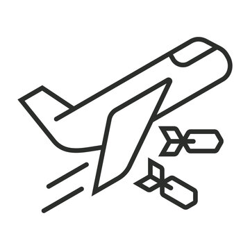 recommend clip art: Bomber icon, Military symbol outline icon, editable vector illustration and transparent graphic element. Isolated on white background
