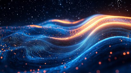 Obraz premium Abstract Blue and Orange Wave Background