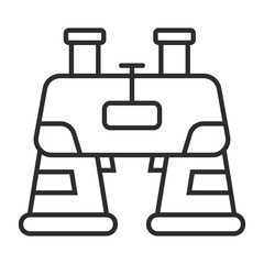 Binoculars icon, Military symbol outline icon, editable vector illustration and transparent graphic element. Isolated on white background