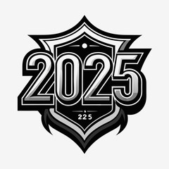 2025 Black Logo Vector Design