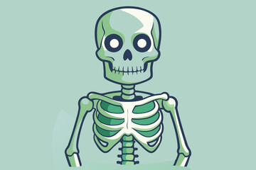 Skeleton, watercolor clipart illustration with isolated background.
