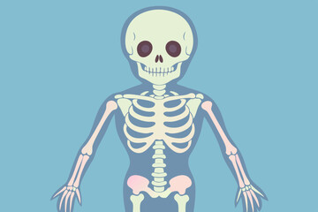 Skeleton, watercolor clipart illustration with isolated background.
