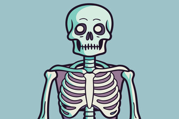 Skeleton, watercolor clipart illustration with isolated background.
