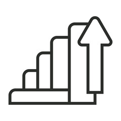 Growth icon, Motivation symbol outline icon, editable vector illustration and transparent graphic element. Isolated on white background