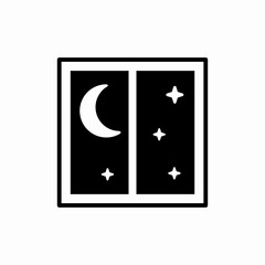 Night window vector symbol