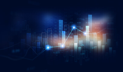 Stock market chart, exchange financial growth diagram.Financial business plan,earnings,sale and strategy. Analysis finance grow graph and market investment. 