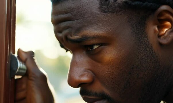 Jamaican Man Repairing a Squeaky Door Hinge