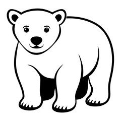 Polar Bear Cub Vector Art