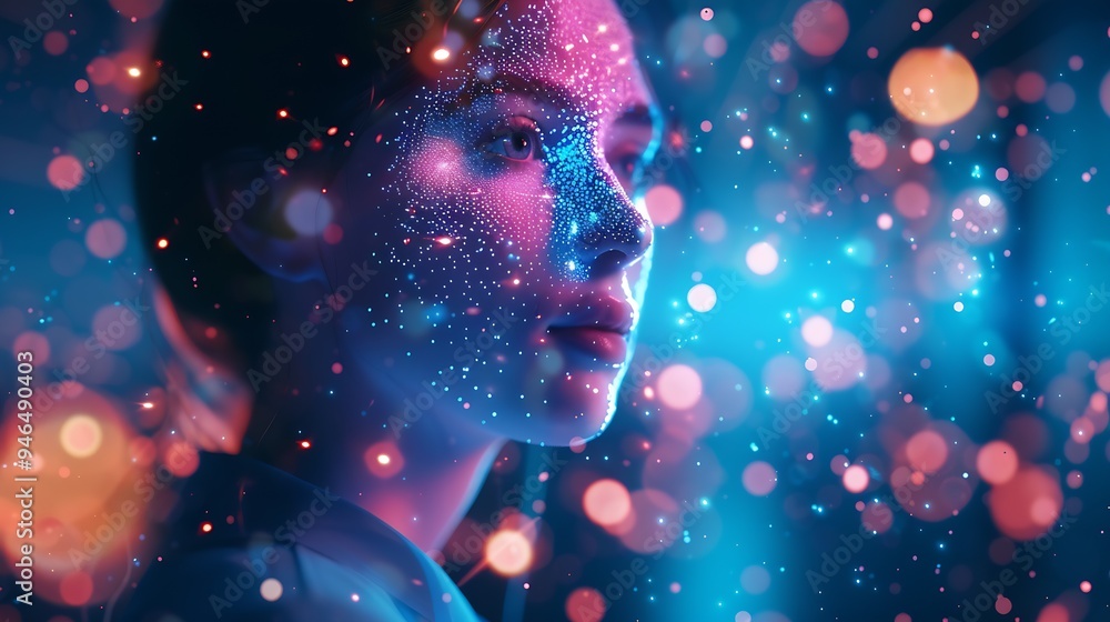 Poster render 3D of consumer experience concept : Generative AI
