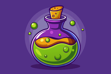 Halloween Potion, watercolor clipart illustration with isolated background.
