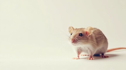 Rat on white background. brown mouse