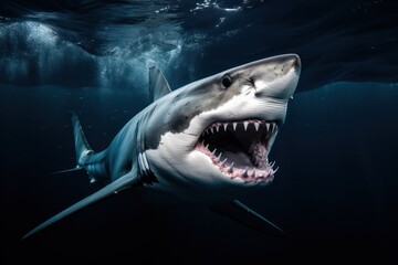 Naklejka premium A shark in a slow-motion pose