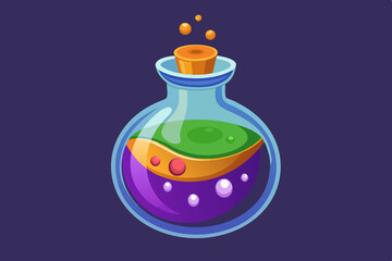 Halloween Potion, watercolor clipart illustration with isolated background.
