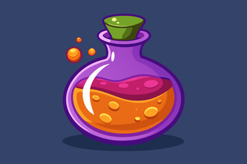 Halloween Potion, watercolor clipart illustration with isolated background.
