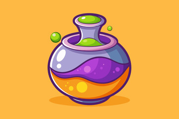 Halloween Potion, watercolor clipart illustration with isolated background.
